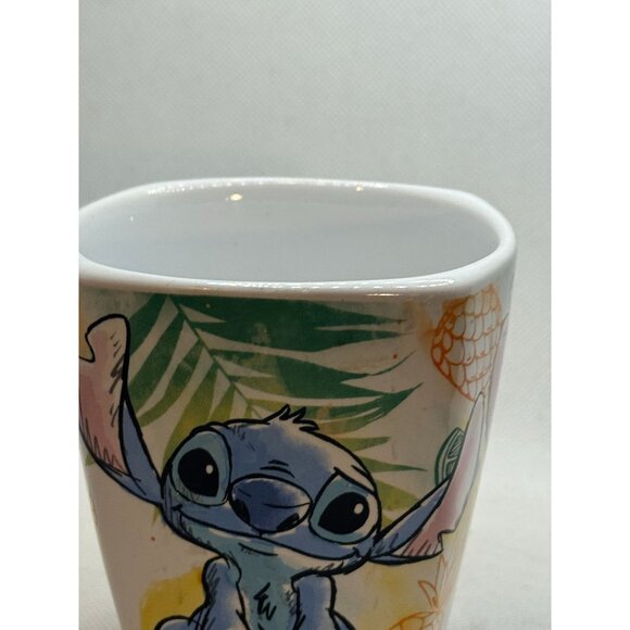 Disney Jerry Leigh Stitch Ceramic Mug With Tropical Design 12 Oz - Picture 3 of 7